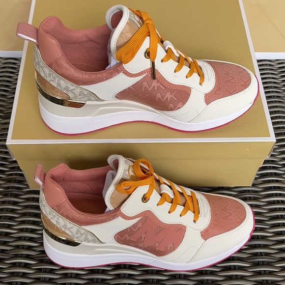 Michael Kors Crista Trainer MK Outline Jacquard 49F1CRFS2Y SNST RS MLTI WMNS - Picture 2 of 16